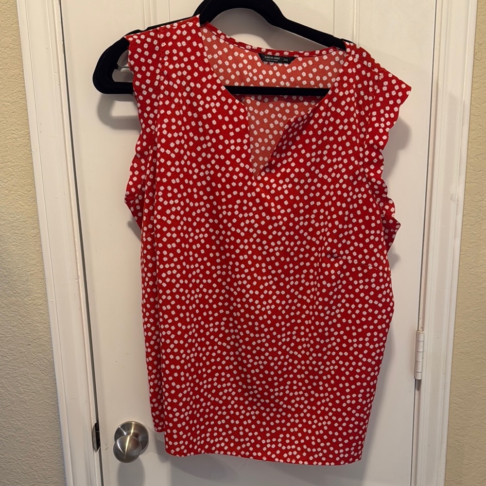 Red Polka Dot Sleeveless Top